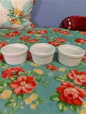 Vintage Primagera Portugal White Ceramic Bakeware Ramekin Set - 3 Pack